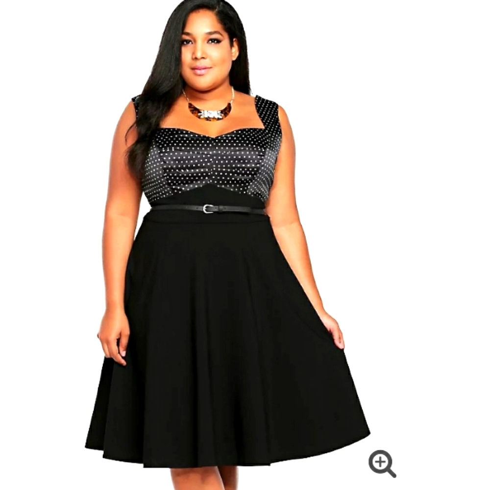 Torrid Black and White Polka Dot Dress